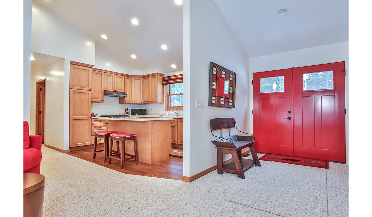 Kitchen opens to the living room for entertaining guests.